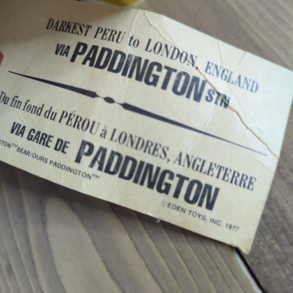 Vintage 1977 Paddington Bear Stuffed Animal Eden Toys - Picture 5 of 7